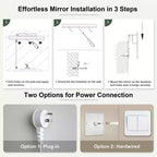 Keonjinn LED Miroir de salle de bain mural rond, 3 températures de couleur, intensité variable