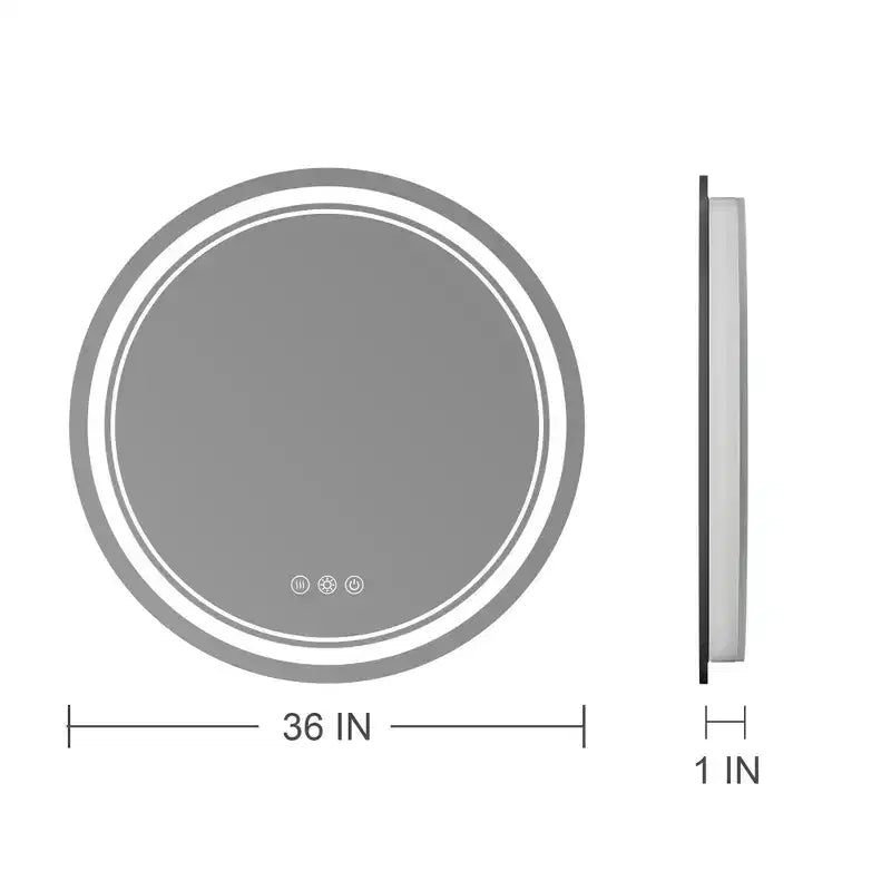 Keonjinn LED Miroir de salle de bain mural rond, 3 températures de couleur, intensité variable