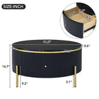Table basse ronde moderne de 31,5 pouces, table d'appoint avec plateau en marbre, table de canapé centrale pour salon, appartement, bureau, balcon