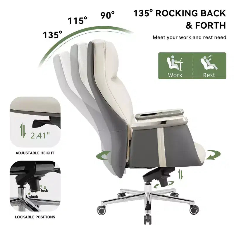 EUREKA ERGONOMIC Royal II, Chaise de bureau exécutive à dossier haut