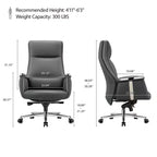EUREKA ERGONOMIC Royal II, Chaise de bureau exécutive à dossier haut