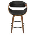 Tabouret de comptoir à hauteur fixe Carson Carrington Kanteborg 26 avec pieds en bois courbé et repose-pieds rond (ensemble de 2)