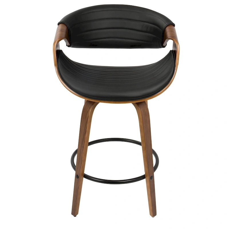 Tabouret de comptoir à hauteur fixe Carson Carrington Kanteborg 26 avec pieds en bois courbé et repose-pieds rond (ensemble de 2)