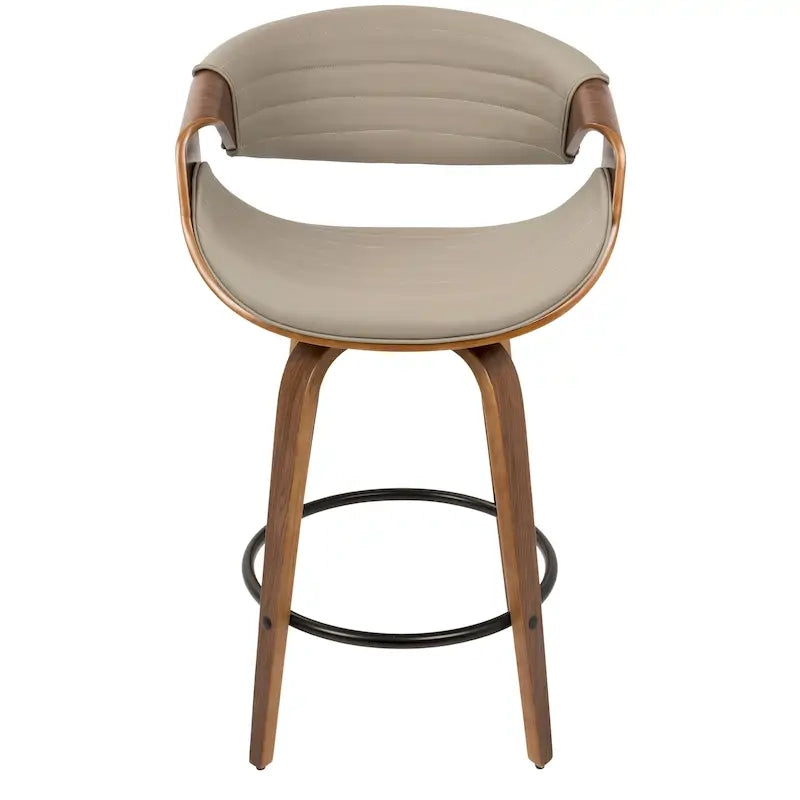 Tabouret de comptoir à hauteur fixe Carson Carrington Kanteborg 26 avec pieds en bois courbé et repose-pieds rond (ensemble de 2)