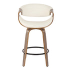 Tabouret de comptoir à hauteur fixe Carson Carrington Kanteborg 26 avec pieds en bois courbé et repose-pieds rond (ensemble de 2)