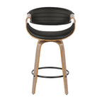 Tabouret de comptoir à hauteur fixe Carson Carrington Kanteborg 26 avec pieds en bois courbé et repose-pieds rond (ensemble de 2)