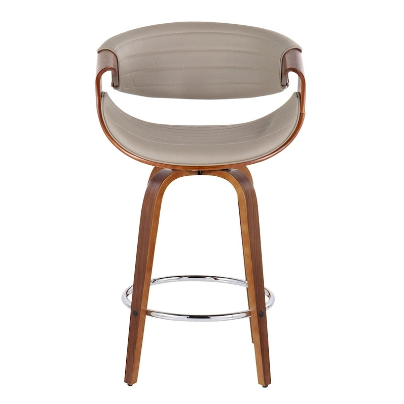 Tabouret de comptoir à hauteur fixe Carson Carrington Kanteborg 26 avec pieds en bois courbé et repose-pieds rond (ensemble de 2)