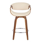 Tabouret de comptoir à hauteur fixe Carson Carrington Kanteborg 26 avec pieds en bois courbé et repose-pieds rond (ensemble de 2)