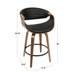 Tabouret de comptoir à hauteur fixe Carson Carrington Kanteborg 26 avec pieds en bois courbé et repose-pieds rond (ensemble de 2)