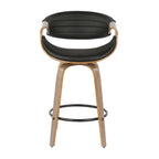 Tabouret de comptoir à hauteur fixe Carson Carrington Kanteborg 26 avec pieds en bois courbé et repose-pieds rond (ensemble de 2)