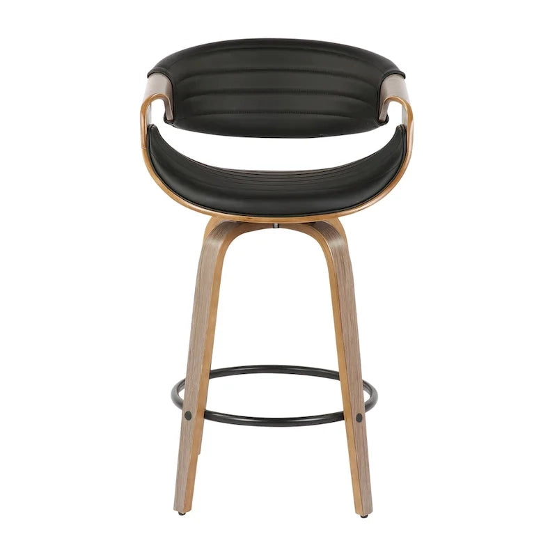 Tabouret de comptoir à hauteur fixe Carson Carrington Kanteborg 26 avec pieds en bois courbé et repose-pieds rond (ensemble de 2)