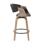 Tabouret de comptoir à hauteur fixe Carson Carrington Kanteborg 26 avec pieds en bois courbé et repose-pieds rond (ensemble de 2)