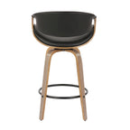 Tabouret de comptoir à hauteur fixe Carson Carrington Kanteborg 26 avec pieds en bois courbé et repose-pieds rond (ensemble de 2)