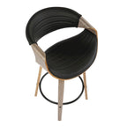 Tabouret de comptoir à hauteur fixe Carson Carrington Kanteborg 26 avec pieds en bois courbé et repose-pieds rond (ensemble de 2)