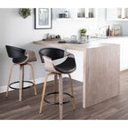 Tabouret de comptoir à hauteur fixe Carson Carrington Kanteborg 26 avec pieds en bois courbé et repose-pieds rond (ensemble de 2)