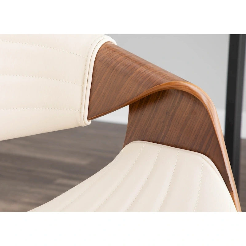 Tabouret de comptoir à hauteur fixe Carson Carrington Kanteborg 26 avec pieds en bois courbé et repose-pieds rond (ensemble de 2)