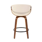 Tabouret de comptoir à hauteur fixe Carson Carrington Kanteborg 26 avec pieds en bois courbé et repose-pieds rond (ensemble de 2)