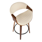 Tabouret de comptoir à hauteur fixe Carson Carrington Kanteborg 26 avec pieds en bois courbé et repose-pieds rond (ensemble de 2)