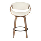 Tabouret de comptoir à hauteur fixe Carson Carrington Kanteborg 26 avec pieds en bois courbé et repose-pieds rond (ensemble de 2)