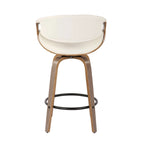 Tabouret de comptoir à hauteur fixe Carson Carrington Kanteborg 26 avec pieds en bois courbé et repose-pieds rond (ensemble de 2)