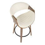 Tabouret de comptoir à hauteur fixe Carson Carrington Kanteborg 26 avec pieds en bois courbé et repose-pieds rond (ensemble de 2)