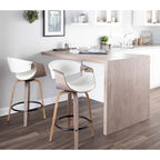 Tabouret de comptoir à hauteur fixe Carson Carrington Kanteborg 26 avec pieds en bois courbé et repose-pieds rond (ensemble de 2)