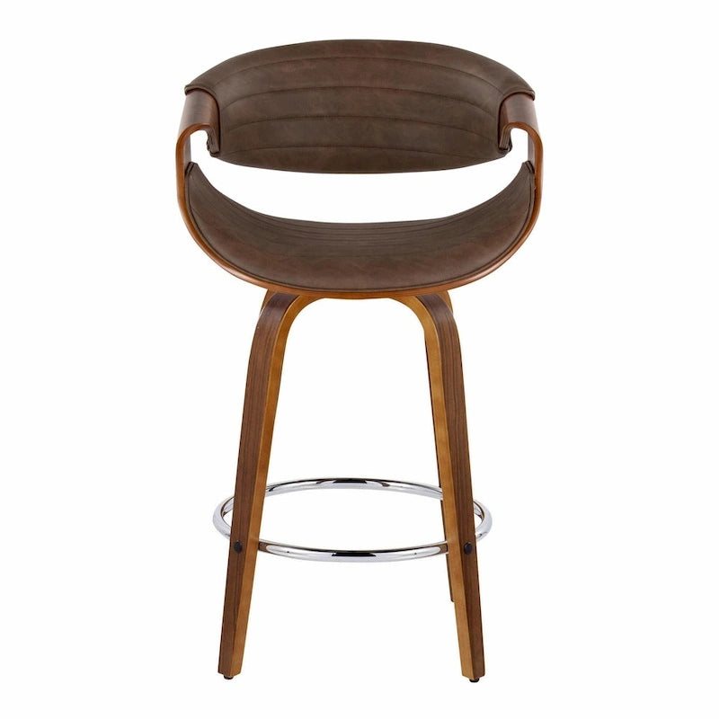 Tabouret de comptoir à hauteur fixe Carson Carrington Kanteborg 26 avec pieds en bois courbé et repose-pieds rond (ensemble de 2)