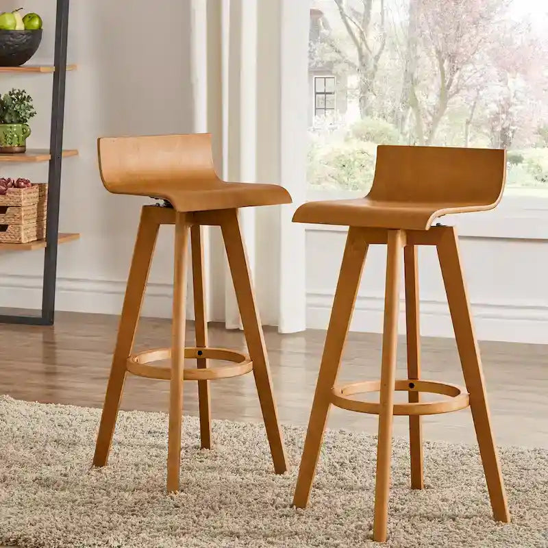Tabouret en bois pivotant Ellery Mid-Century Modern (Lot de 2) iNSPIRE Q Modern