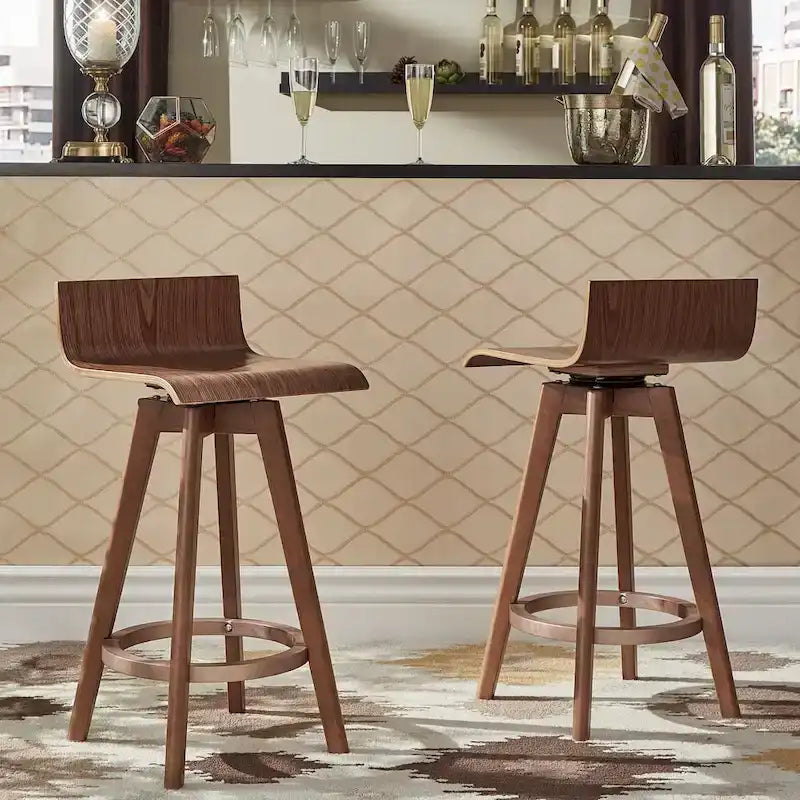 Tabouret en bois pivotant Ellery Mid-Century Modern (Lot de 2) iNSPIRE Q Modern