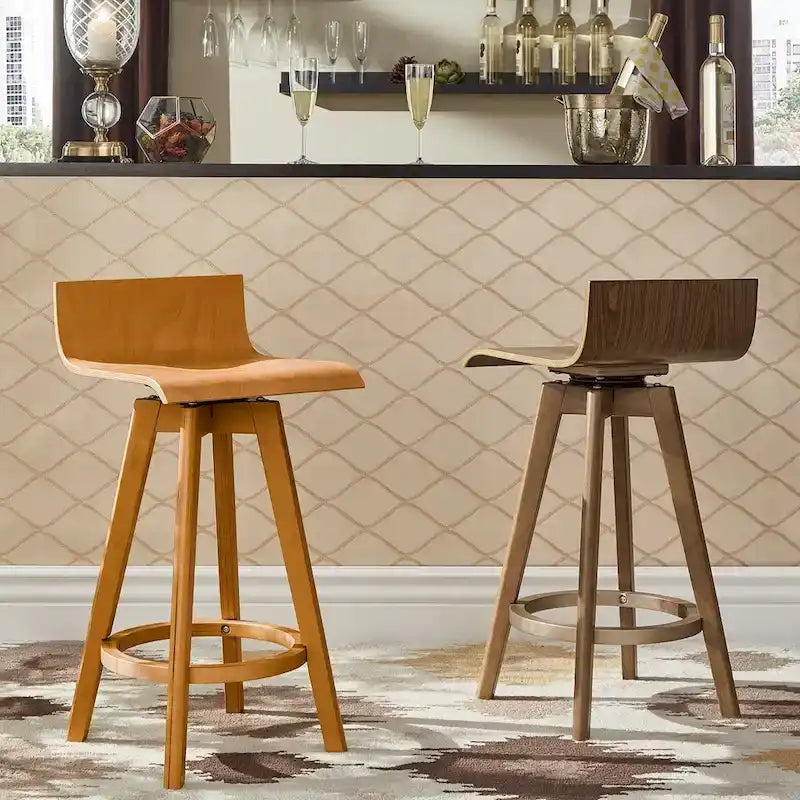Tabouret en bois pivotant Ellery Mid-Century Modern (Lot de 2) iNSPIRE Q Modern