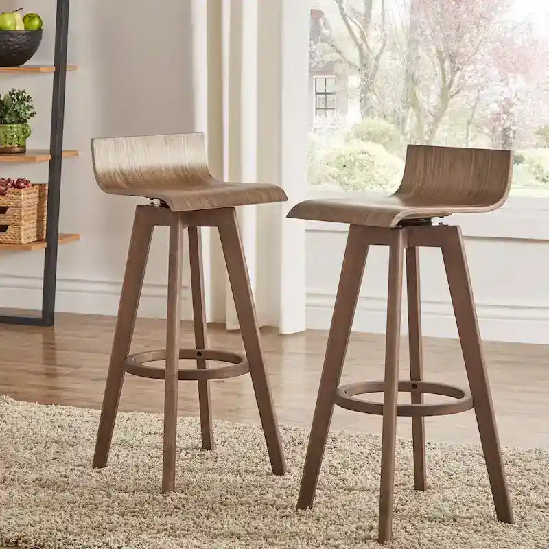 Tabouret en bois pivotant Ellery Mid-Century Modern (Lot de 2) iNSPIRE Q Modern