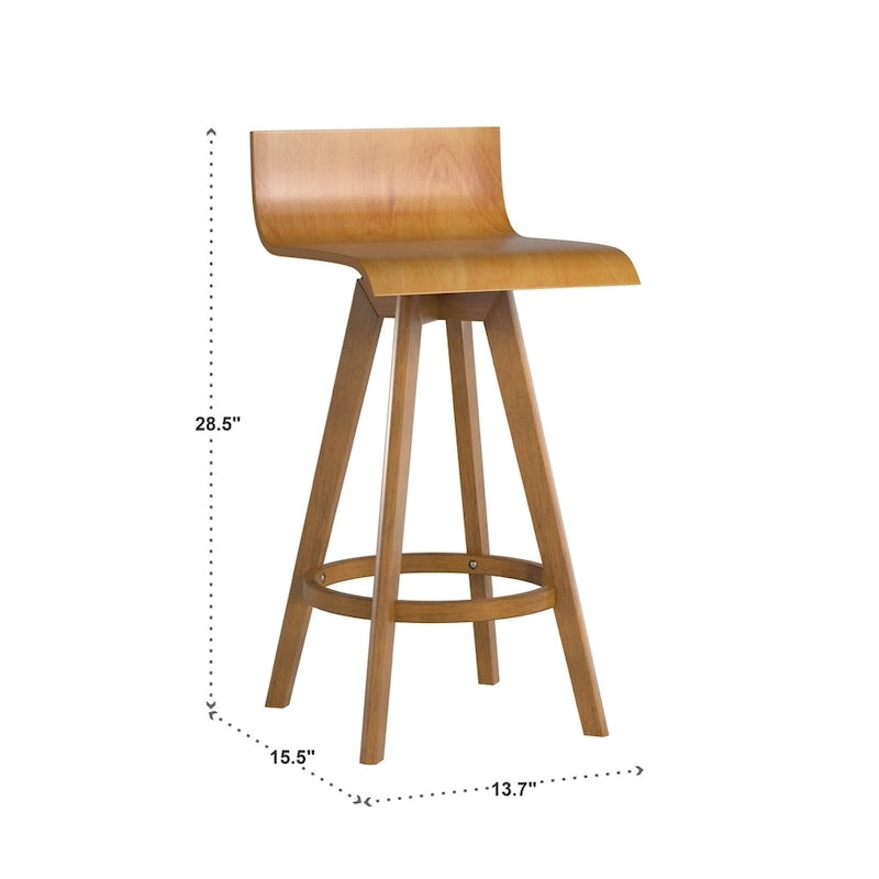 Tabouret en bois pivotant Ellery Mid-Century Modern (Lot de 2) iNSPIRE Q Modern