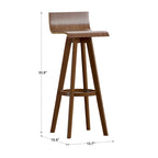 Tabouret en bois pivotant Ellery Mid-Century Modern (Lot de 2) iNSPIRE Q Modern