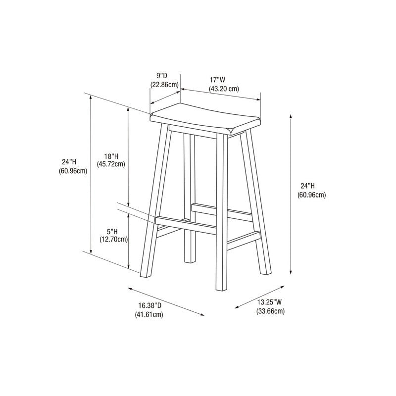 Tabouret de comptoir sans dossier Linon Cackleberry Saddle Seat - N/A