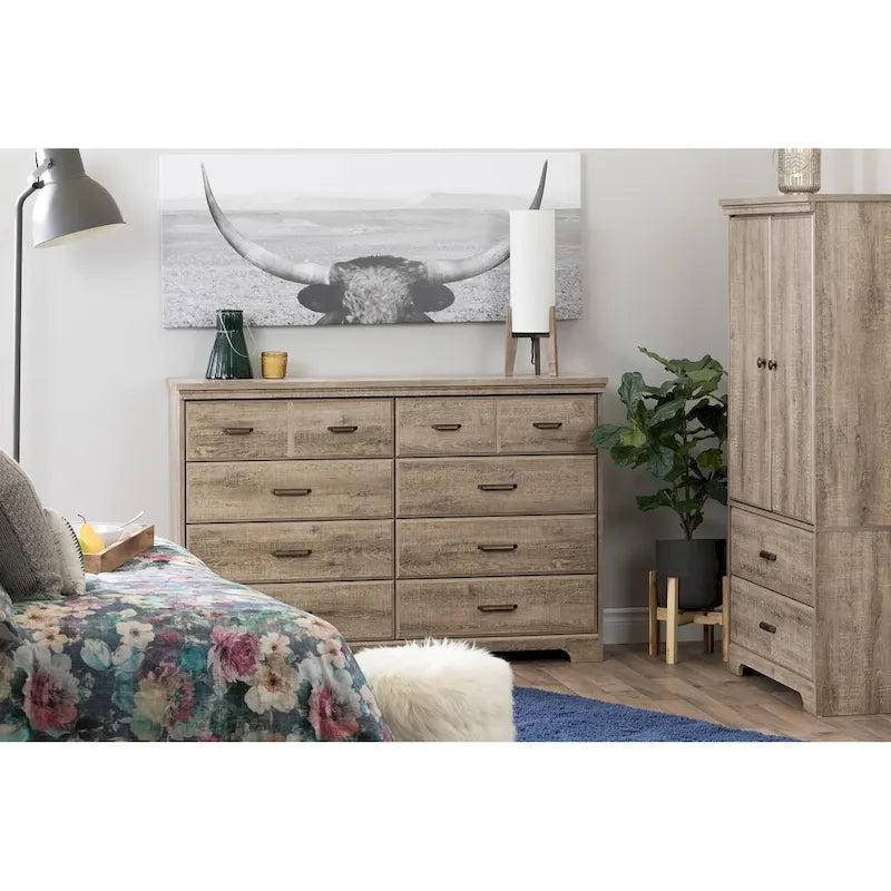 Commode double 8 tiroirs Versa Country Cottage