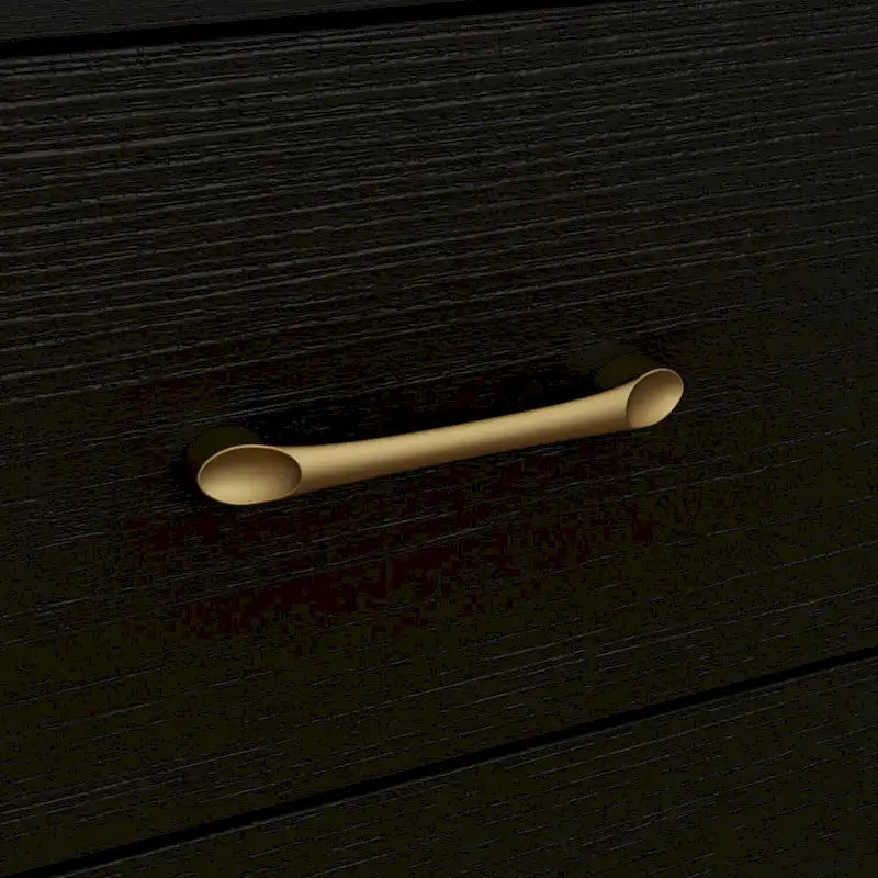 Commode moderne noire de 61,4W avec 9 tiroirs spacieux - Poignées dorées