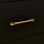 Commode moderne noire de 61,4W avec 9 tiroirs spacieux - Poignées dorées