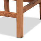 Tabouret de comptoir Lesia en rotin marron naturel et bois, style bohème moderne