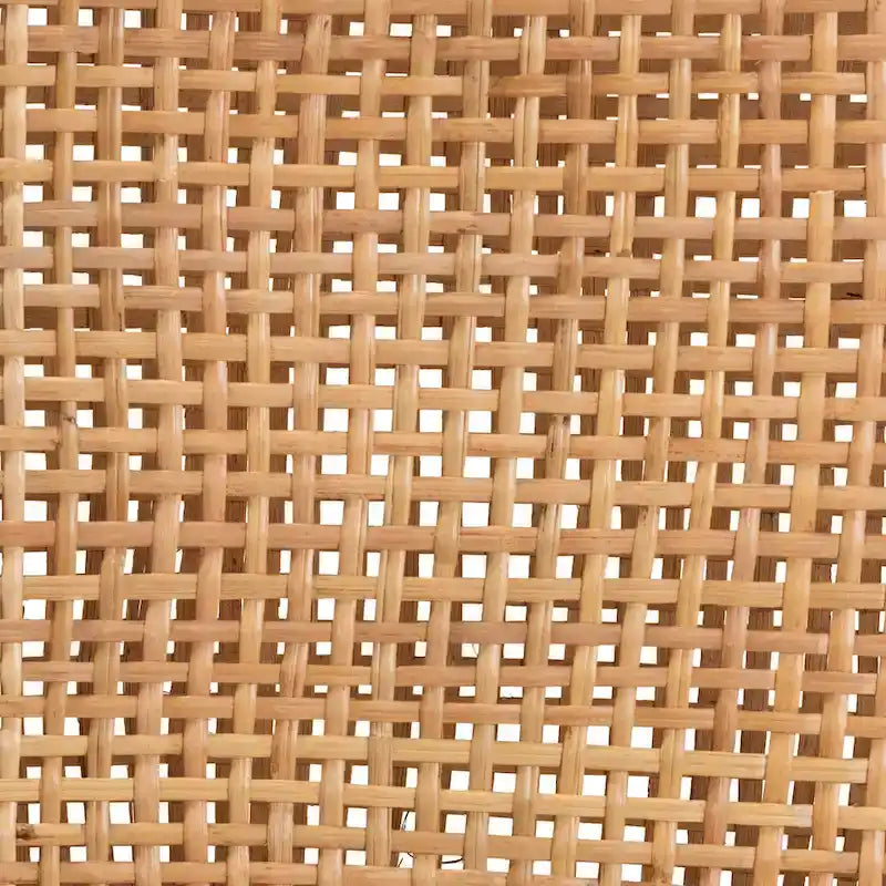 Tabouret de comptoir Lesia en rotin marron naturel et bois, style bohème moderne
