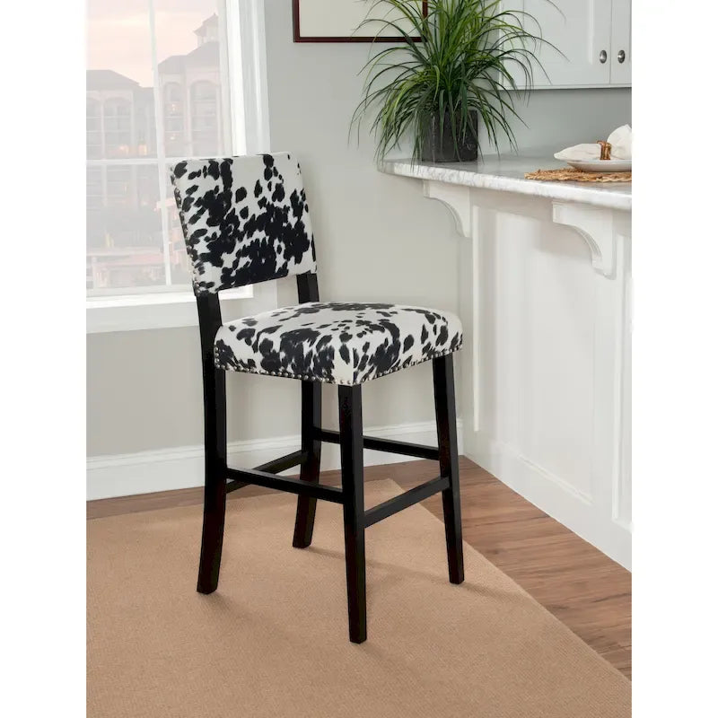Tabouret de bar Lemont à imprimé vache