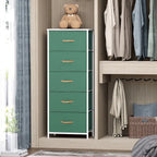 Commode 5 tiroirs pour chambre à coucher - Meuble de rangement vertical - Commode en tissu