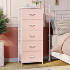 Commode 5 tiroirs pour chambre à coucher - Meuble de rangement vertical - Commode en tissu