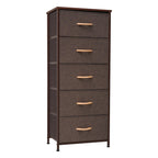 Commode 5 tiroirs pour chambre à coucher - Meuble de rangement vertical - Commode en tissu