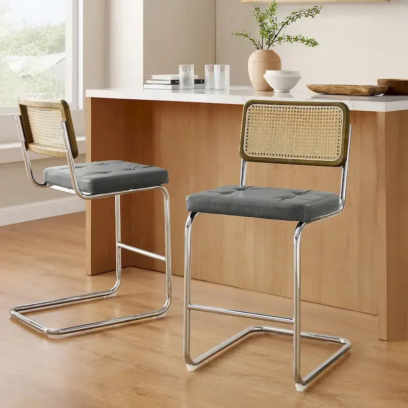 Tabourets de bar rembourrés style rustique Art Leon, hauteur comptoir (lot de 2)