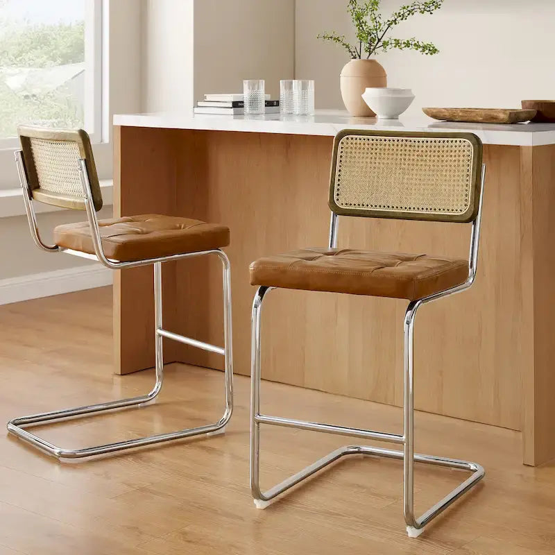 Tabourets de bar rembourrés style rustique Art Leon, hauteur comptoir (lot de 2)