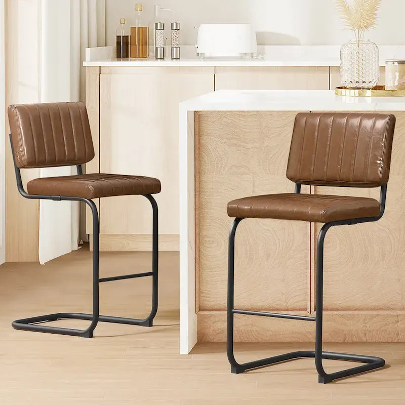 Tabourets de bar rembourrés style rustique Art Leon, hauteur comptoir (lot de 2)