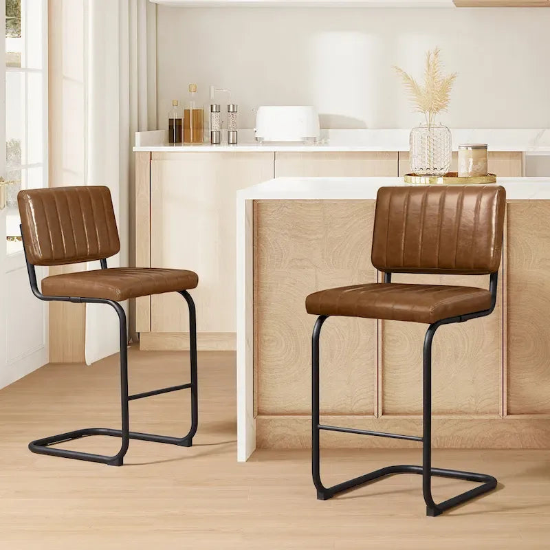 Tabourets de bar rembourrés style rustique Art Leon, hauteur comptoir (lot de 2)