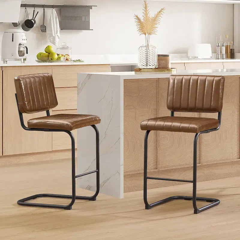 Tabourets de bar rembourrés style rustique Art Leon, hauteur comptoir (lot de 2)