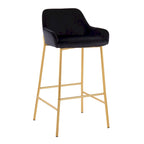 Tabouret de bar rembourré à hauteur fixe Silver Orchid Galotti Gold - Lot de 2