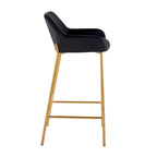 Tabouret de bar rembourré à hauteur fixe Silver Orchid Galotti Gold - Lot de 2